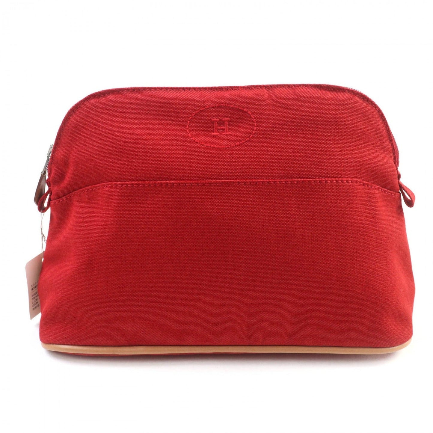 HERMES Pouch cotton Red Bored pouch MM