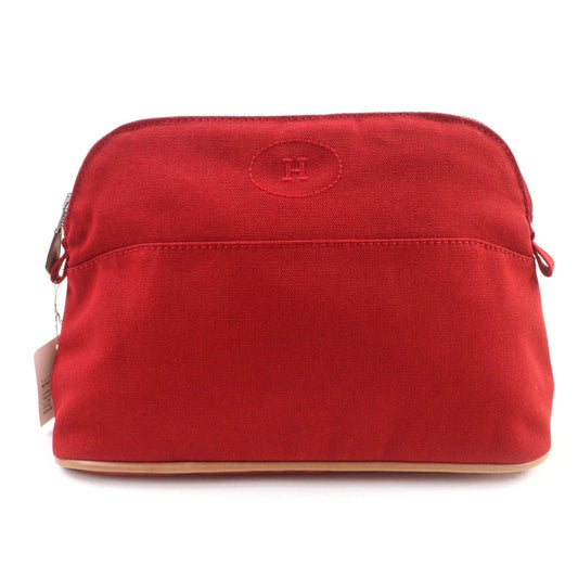 HERMES Pouch cotton Red Bored pouch MM