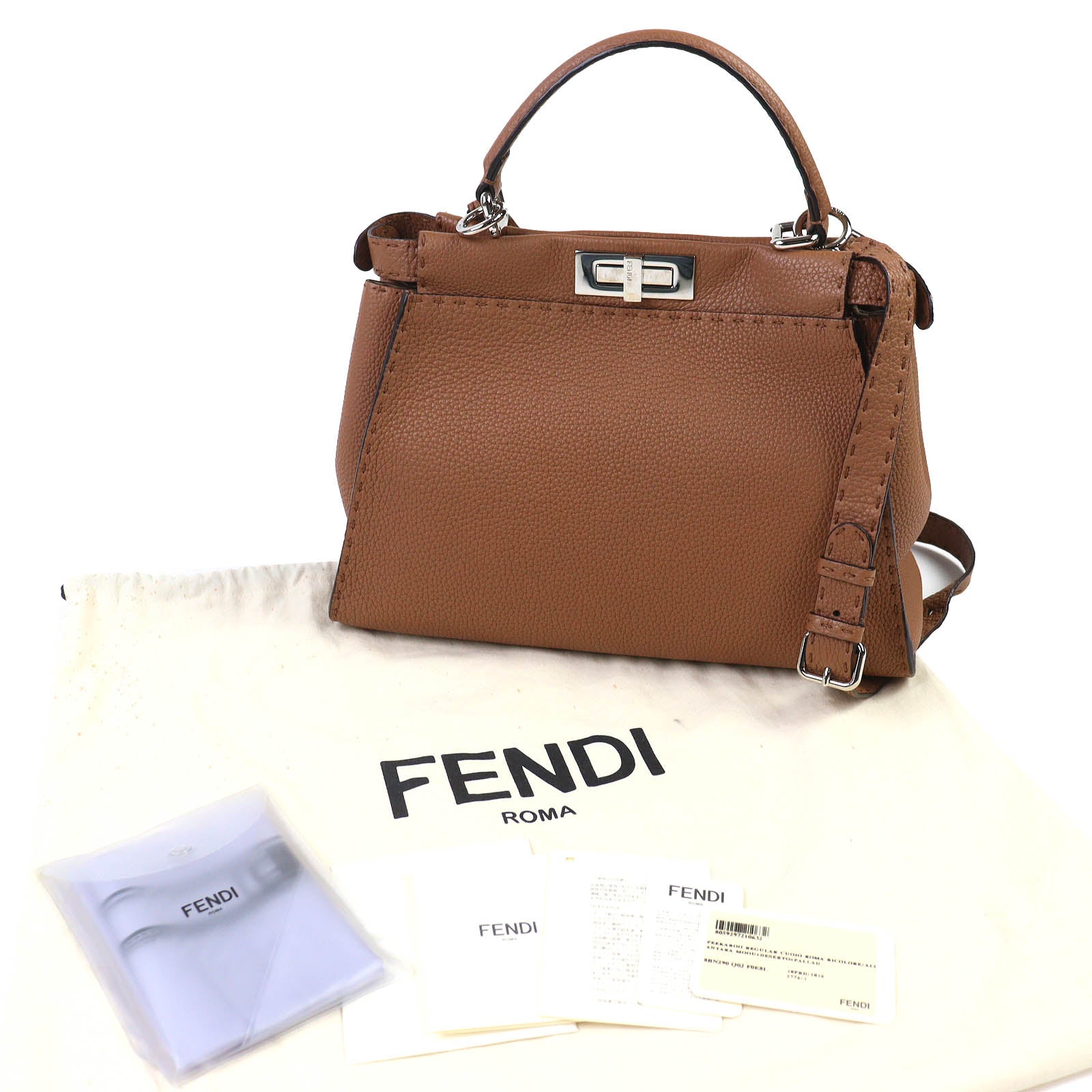 Fendi Peekaboo Leather 2way Handbag