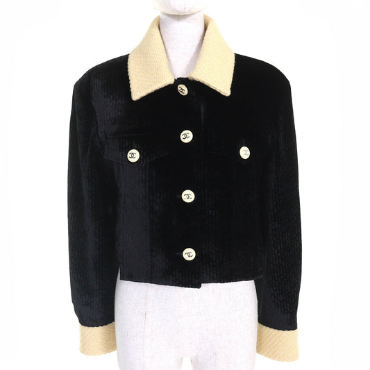 Chanel COCO Button Velvet Tweed Cropped Jacket Handbag