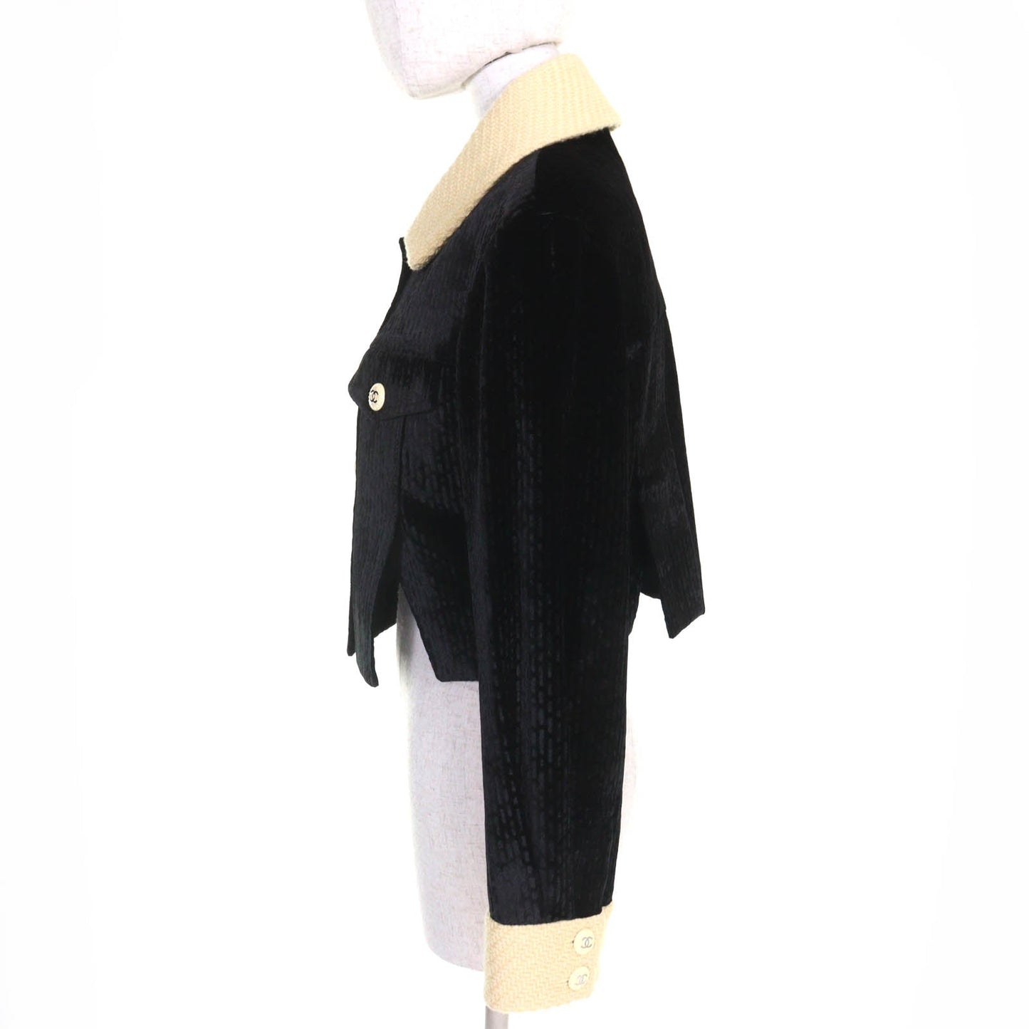 Chanel COCO Button Velvet Tweed Cropped Jacket Handbag