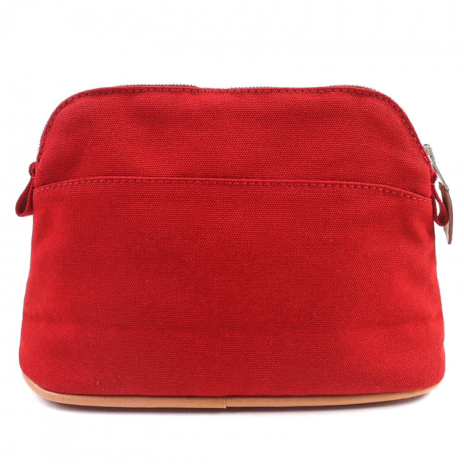 HERMES Cosmetics Pouch cotton Red Bored porch PM