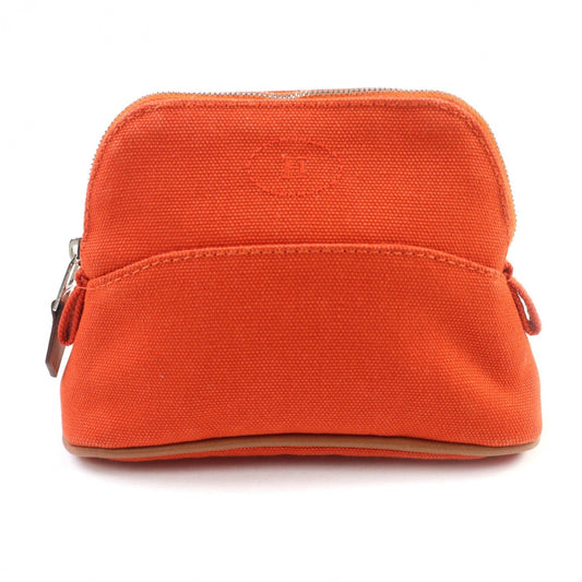 HERMES Pouch cotton Orange Boride pouch mini mini
