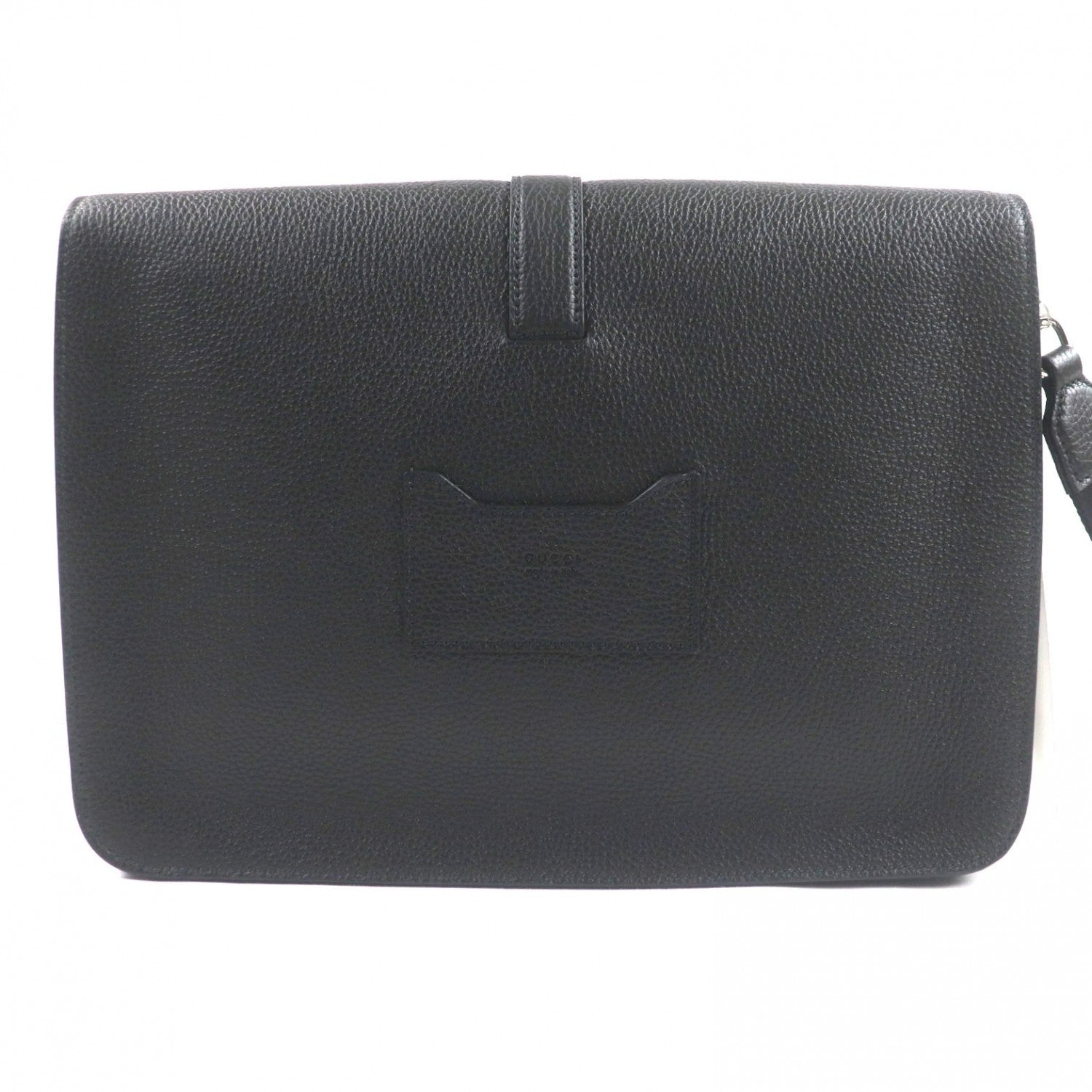 GUCCI Clutch bag 816755 leather black Web stripe