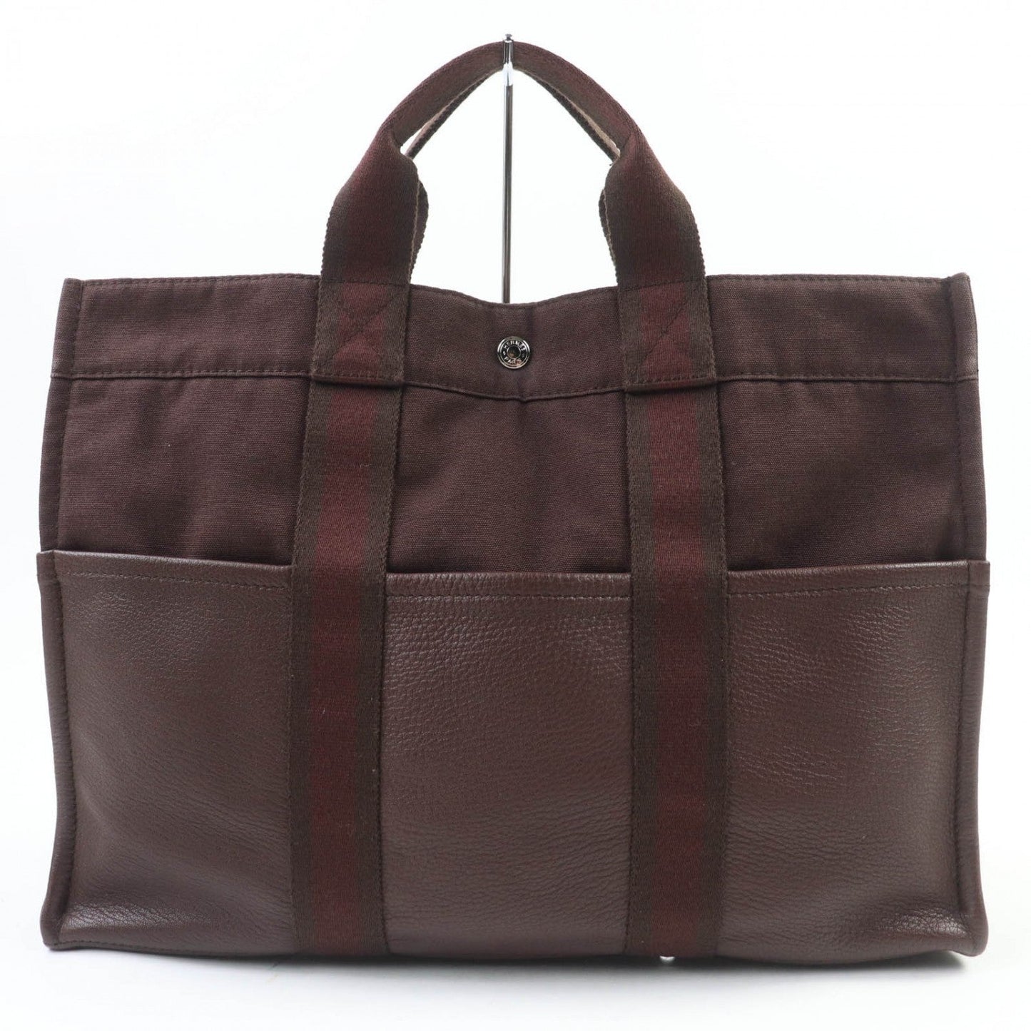HERMES Tote Bag cotton Brown Fool Toe MM