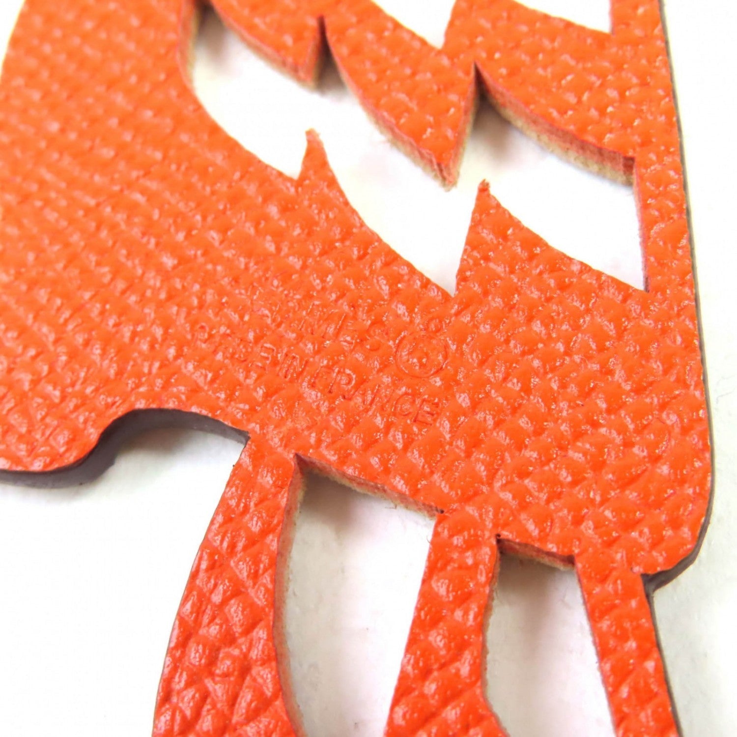 HERMES Bag charm leather Brown type Orange Petit Ash