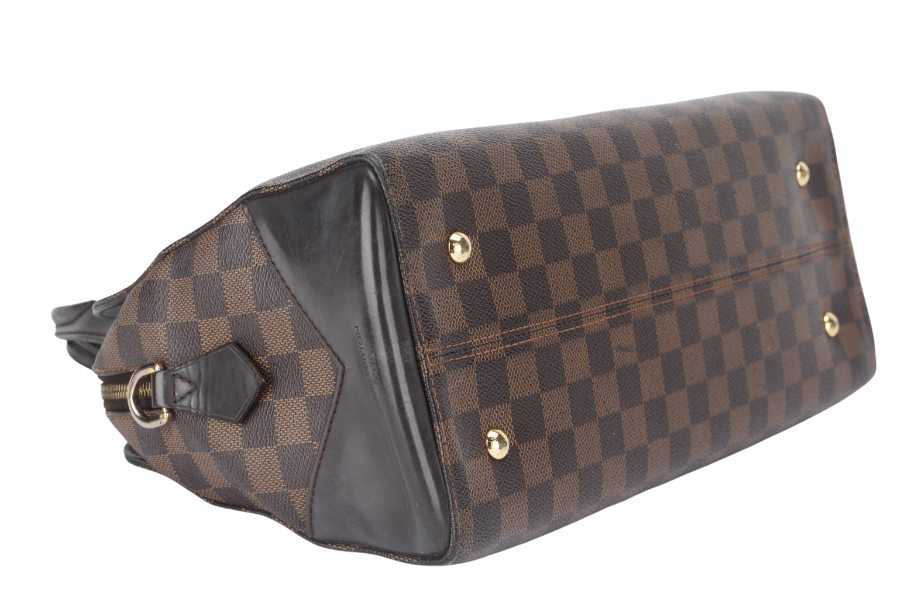 LOUIS VUITTON KENSINGTON BOWLING BAG ( ) MM DAMIER EBENE GOLD HARDWARE WITH DUST COVER AND BOX