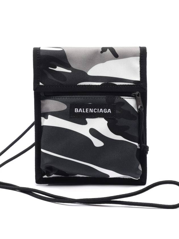 Luxury Balenciaga Trending 2026 Logo Patch Camouflage Print Cross Bag Grey