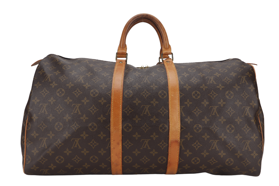 LOUIS VUITTON KEEPALL 55 MONOGRAM CANVAS GOLD HARDWARE WITH DUST COVER Handbag