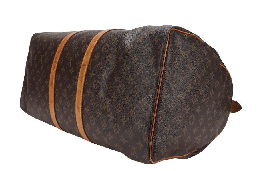 LOUIS VUITTON KEEPALL 55 MONOGRAM CANVAS GOLD HARDWARE WITH DUST COVER Handbag