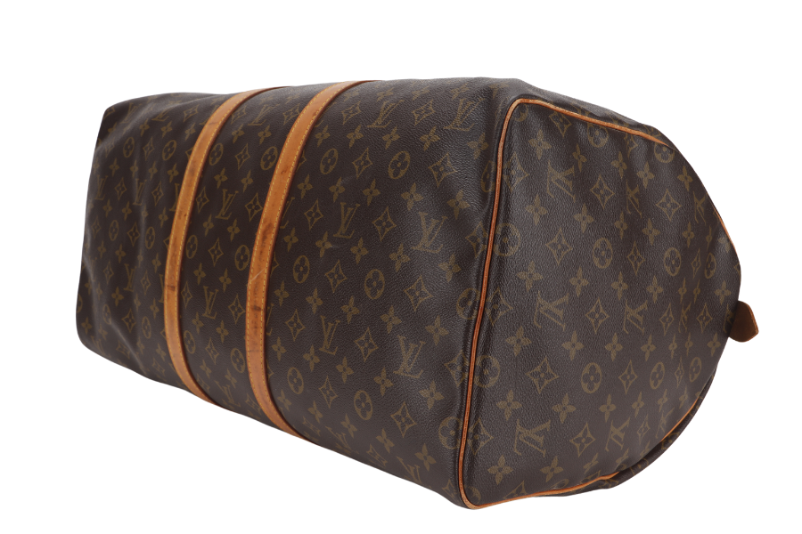 LOUIS VUITTON KEEPALL 55 MONOGRAM CANVAS GOLD HARDWARE WITH DUST COVER Handbag