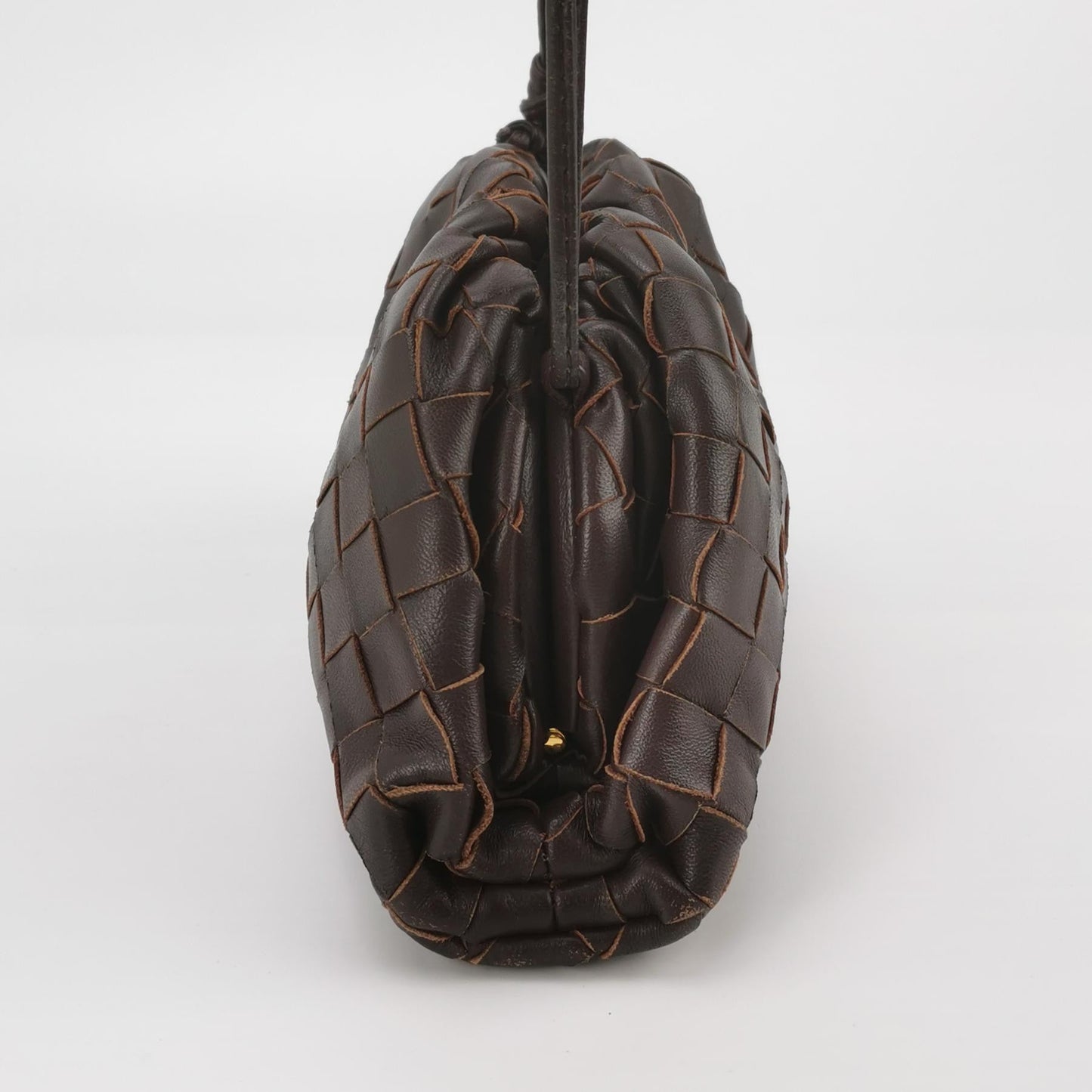 Bottega Veneta Pouch Mini Intrecciato Raisin Purple Brown Lambskin Leather Crossbody Bag