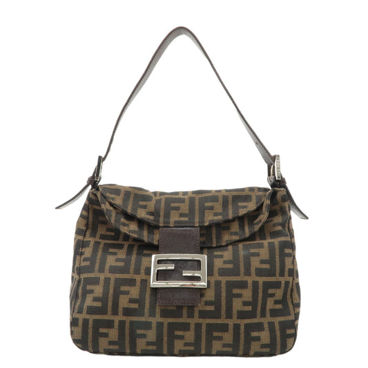 FENDI Zucca Canvas Leather Shoulder Bag Hand Bag 26423 F/S