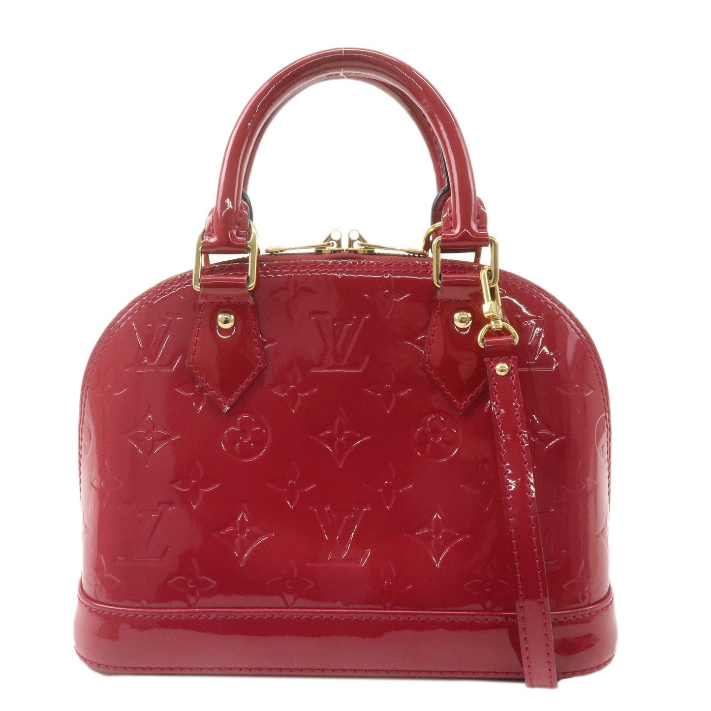 Louis Vuitton Monogram Vernis Alma BB Hand Bag Red M91698 d F/S