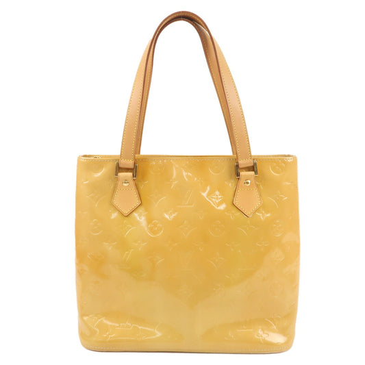 Louis Vuitton Monogram Vernis Houston Hand Bag Lime Yellow M91055
