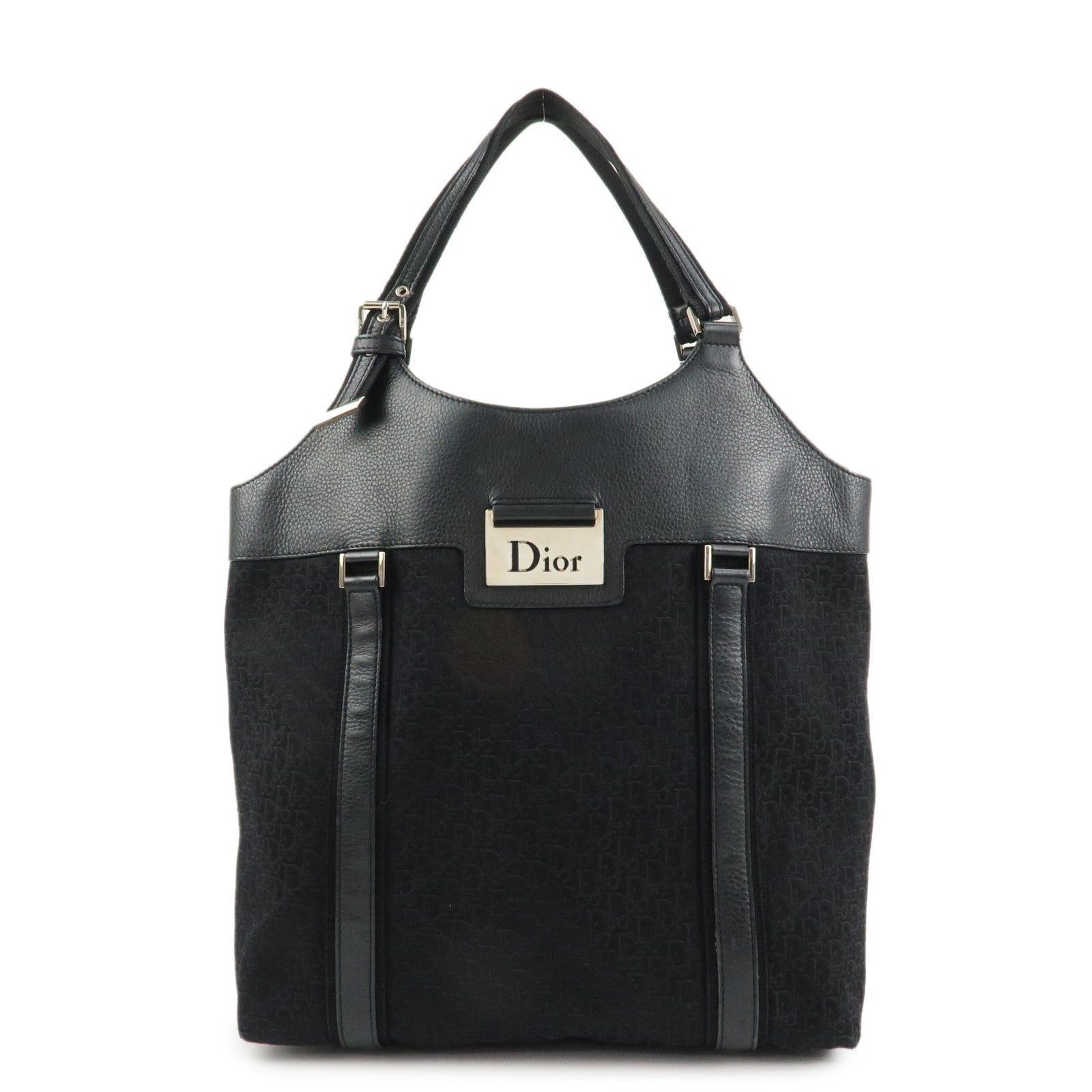 Christian Dior Street Chic Trotter Canvas Leather Tote Bag