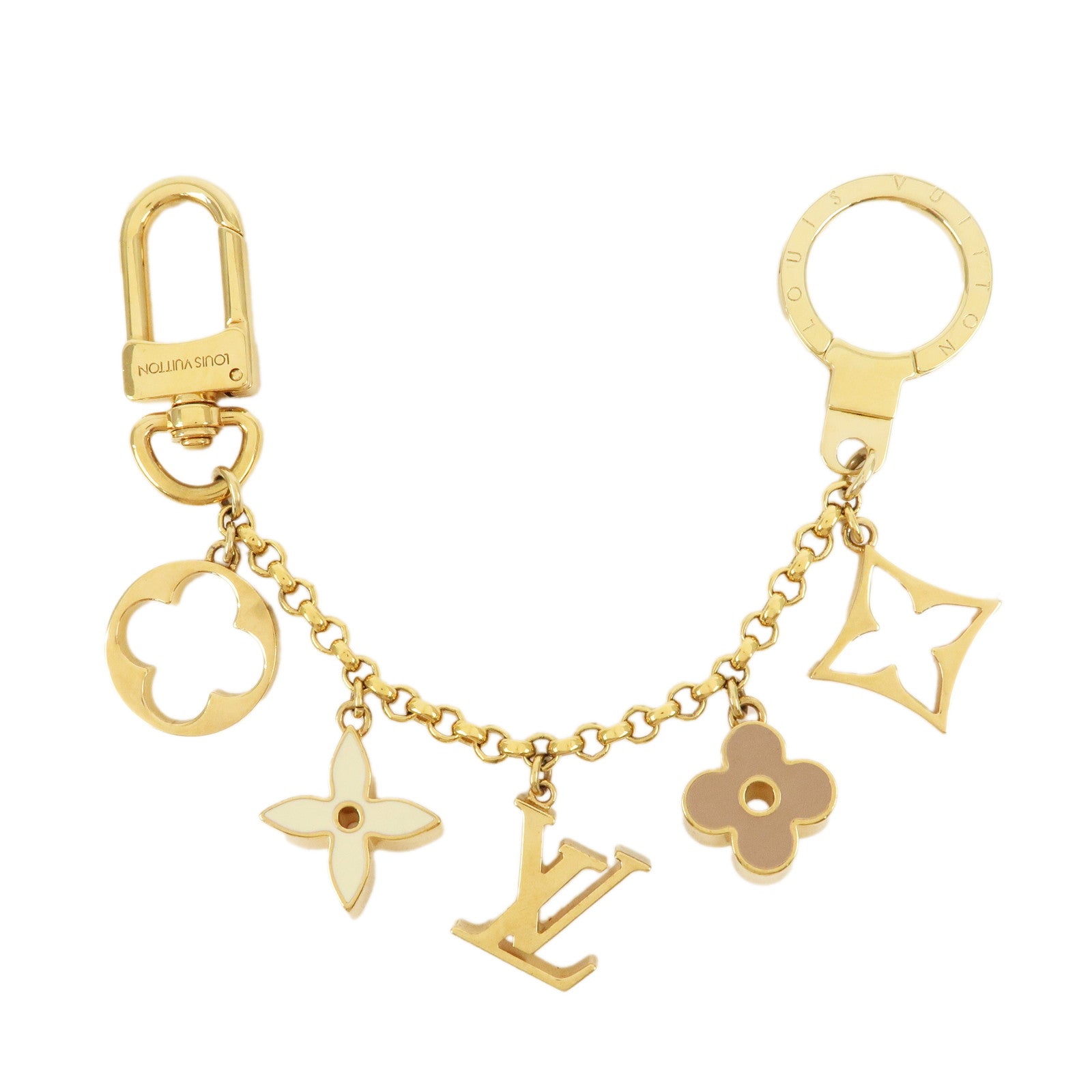 Louis Vuitton Chain Fleur de Monogram LV Logo Bag Charm