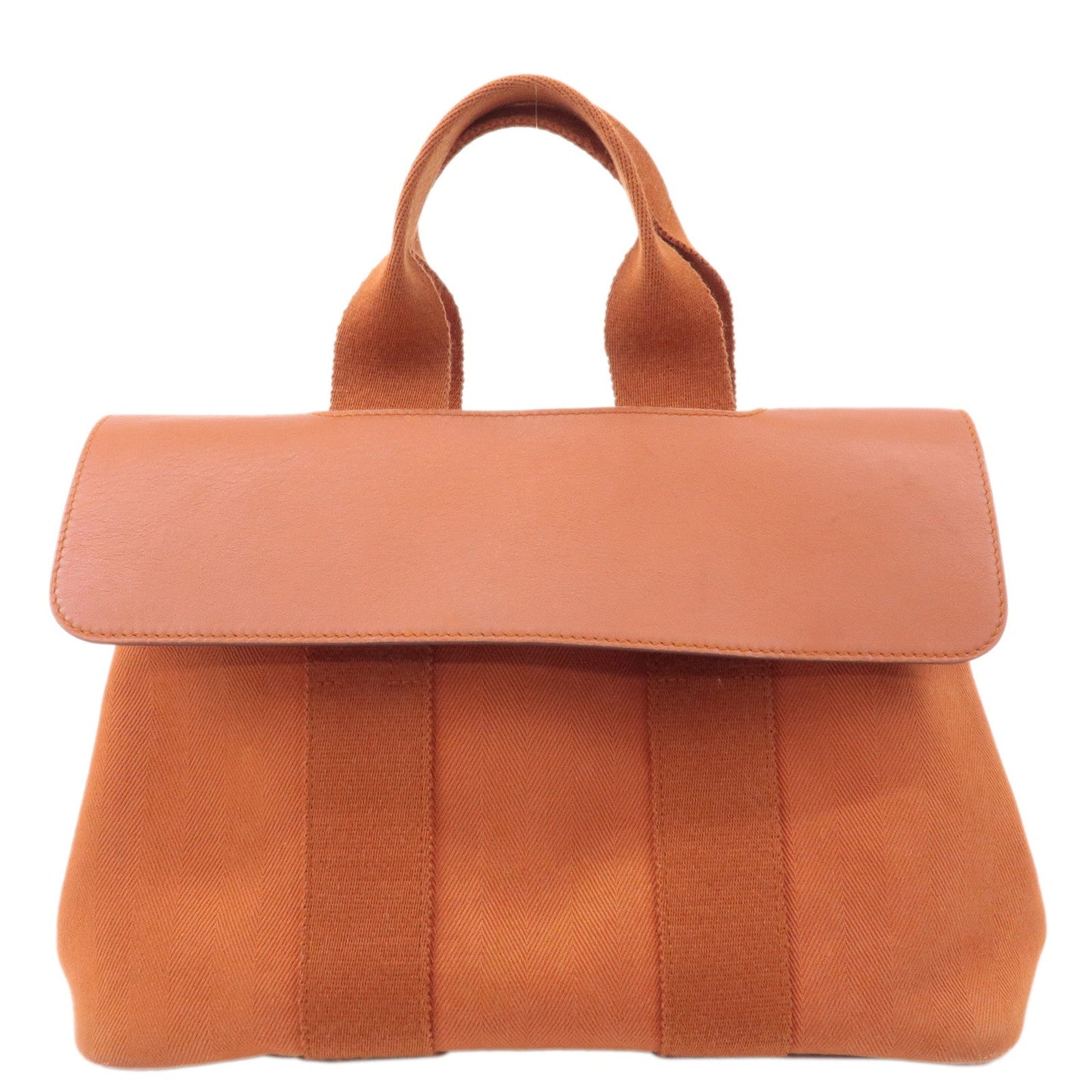 Luxury Hermes Toile Chevrons Leather Valparaiso PM Bag I Stamp Orange