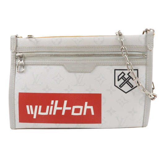 Louis Vuitton Flat Messenger Crossbody Bag Gray Orange M44640