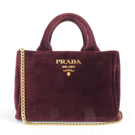 Prada Velour Canapa Mini 2Way Hand Bag Shoulder Bag