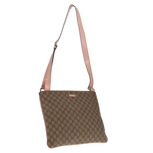 Gucci GG Supreme Pink Leather Canvas Handbag