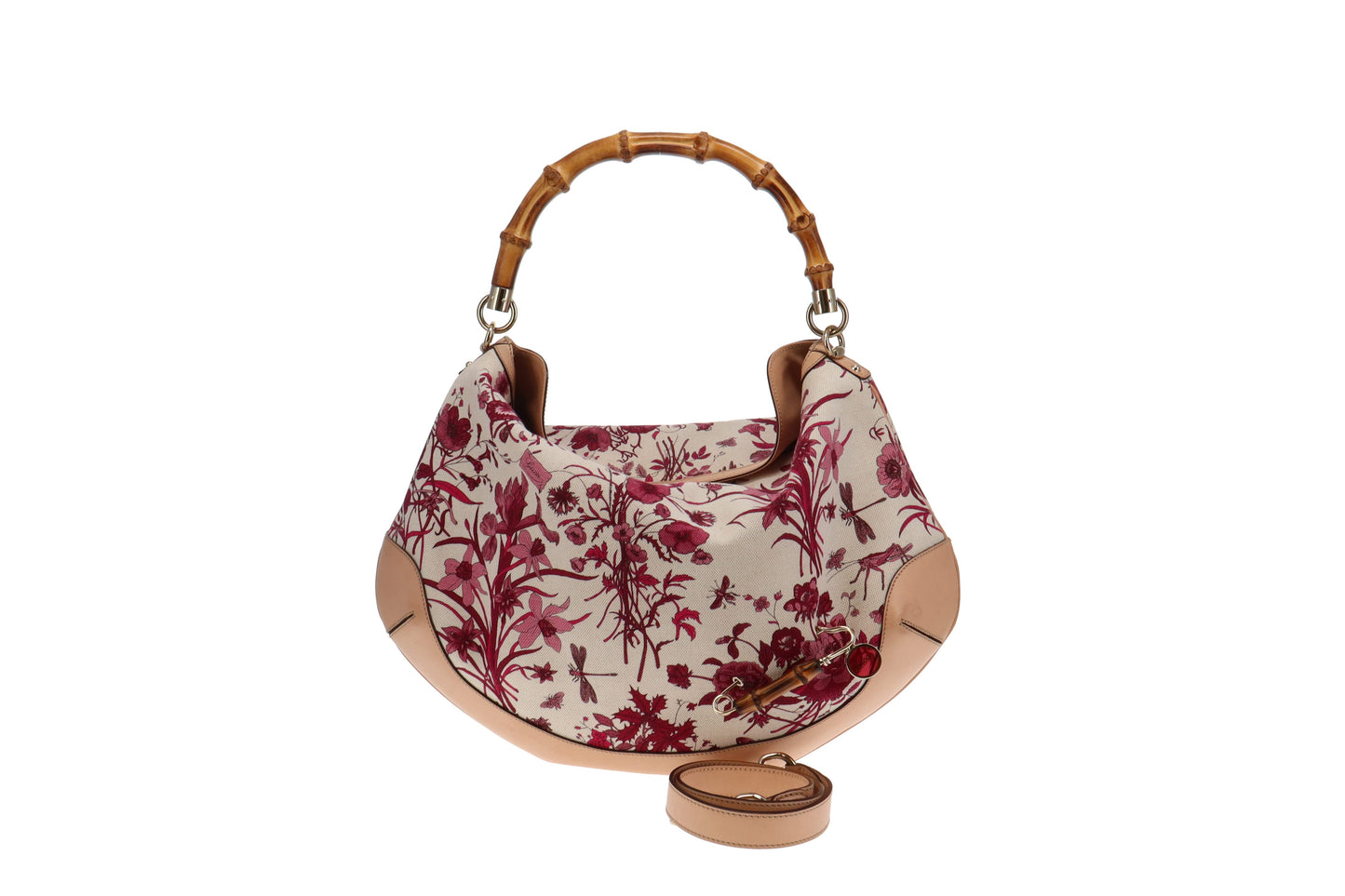 Gucci Bamboo Leather Canvas Shoulder Bag Style 1