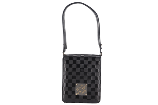LOUIS VUITTON CABARET CLUB HANDBAG DAMIER VERNIS SILVER HARDWARE WITH DUST COVER