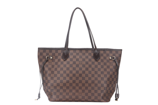 LOUIS VUITTON NEVERFULL MM ( ) BROWN DAMIER EBENE GOLD HARDWARE Tote