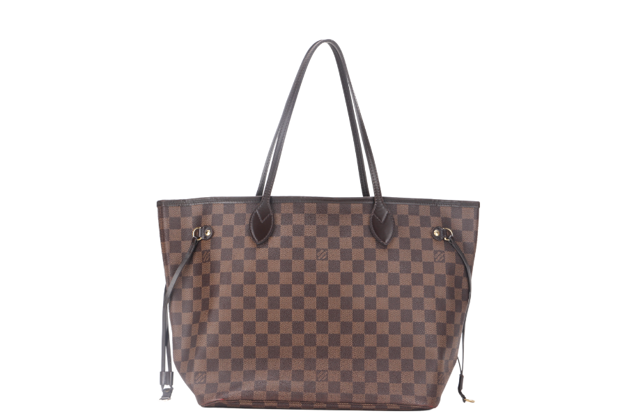LOUIS VUITTON NEVERFULL MM ( ) BROWN DAMIER EBENE GOLD HARDWARE Tote