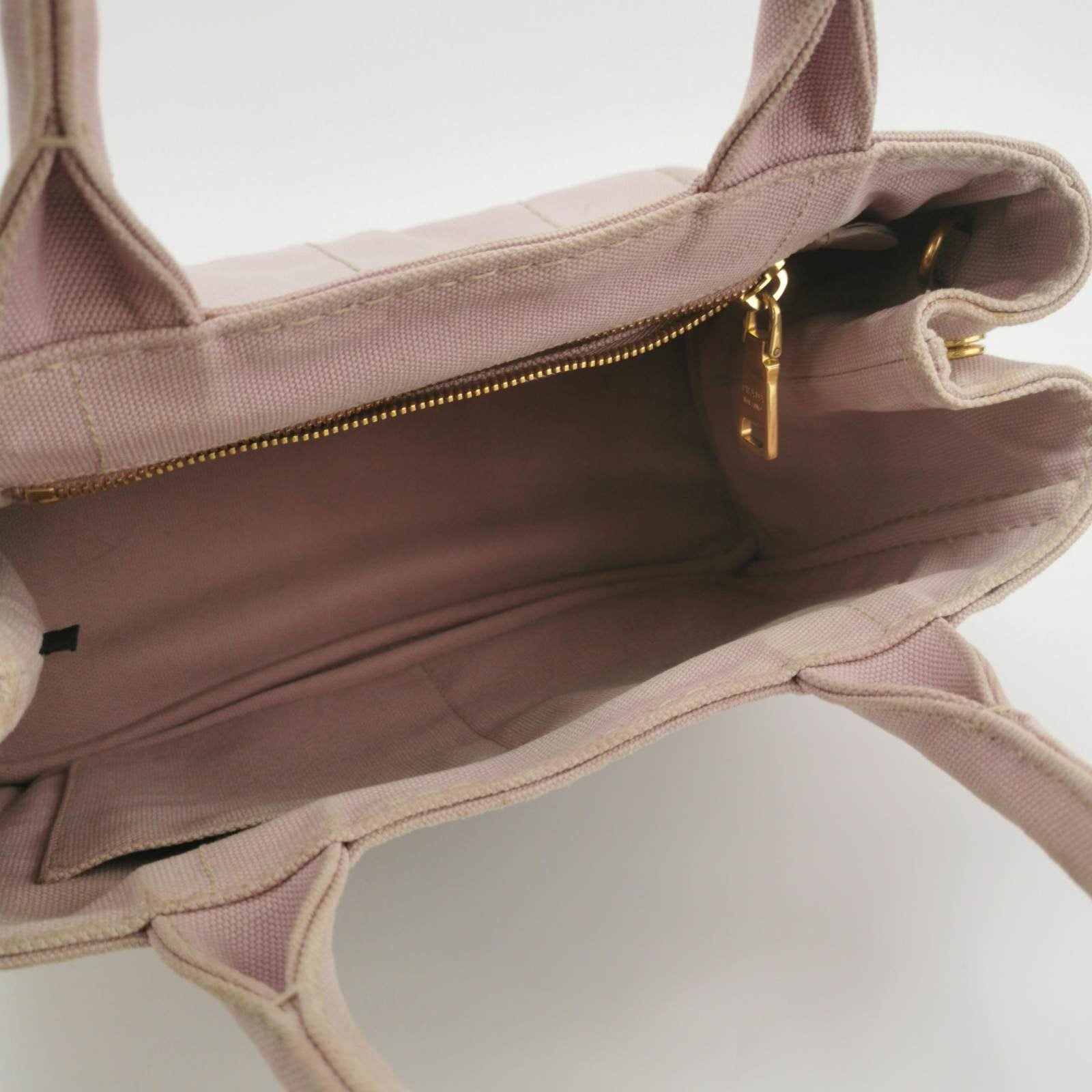 Prada Canape Canvas Tote Small Pink Top Handle Bag with Strap