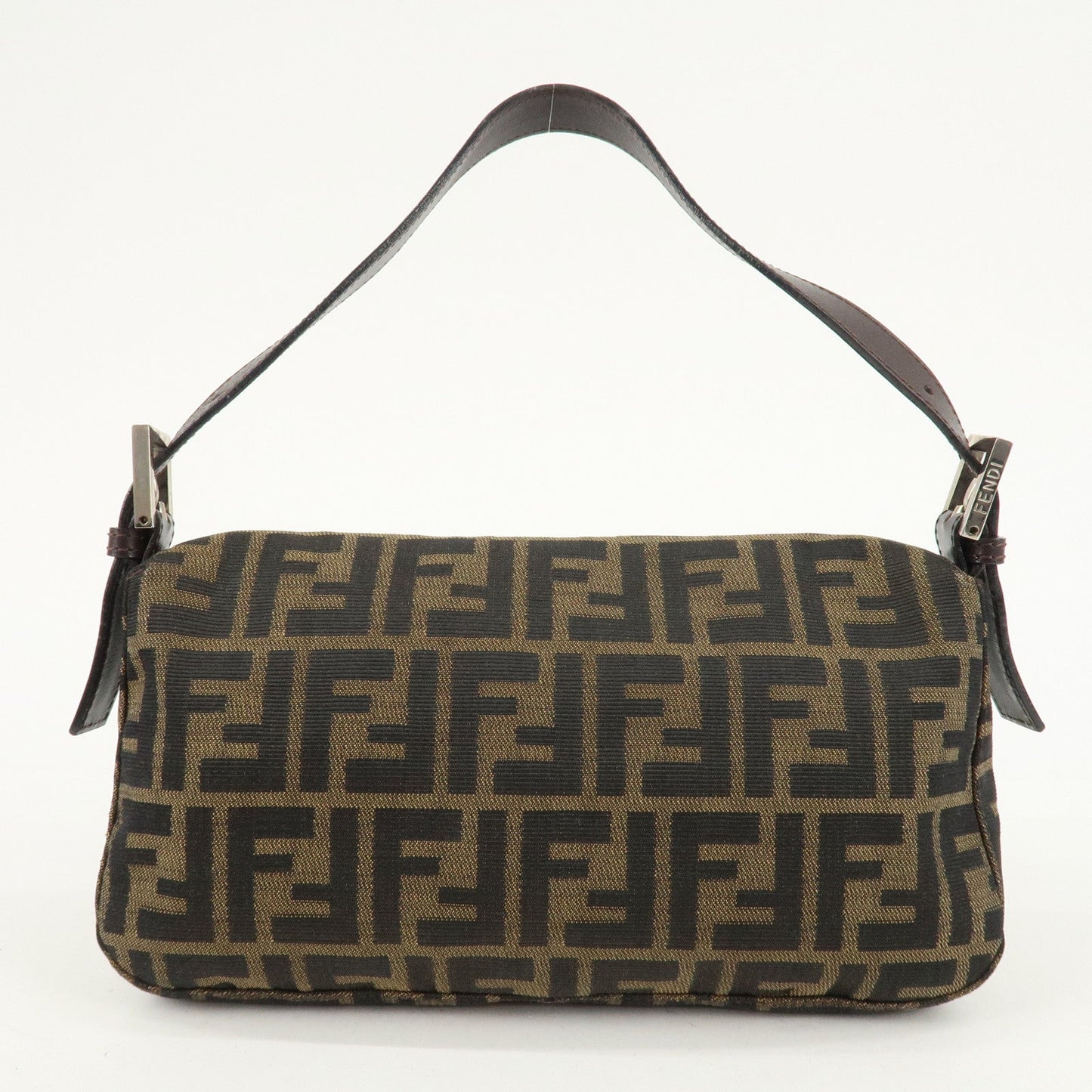 FENDI Zucca Mamma Buguette Canvas Shoulder Bag Brown Black 26424
