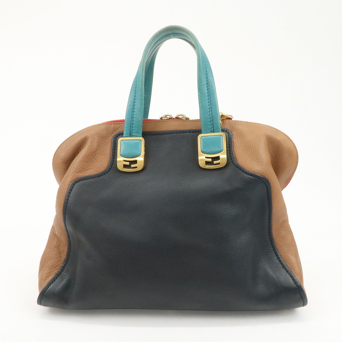 FENDI Cameleon Leather 2WAY Bag Black Brown Blue Red 8BL110