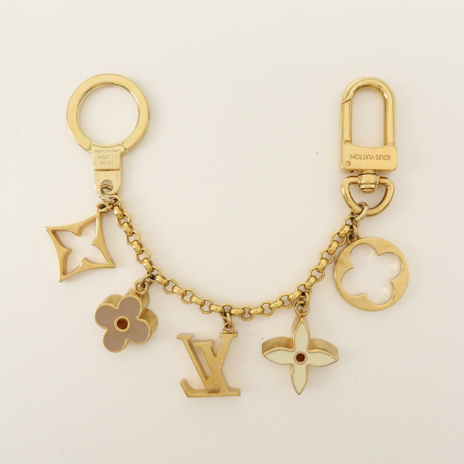Louis Vuitton Chain Fleur de Monogram LV Logo Bag Charm
