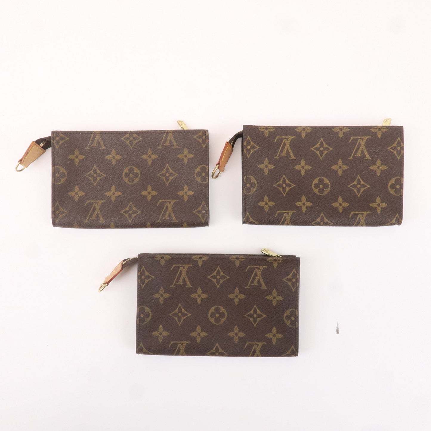 Louis Vuitton Monogram Set of 3 Pouch for Bucket PM Bag