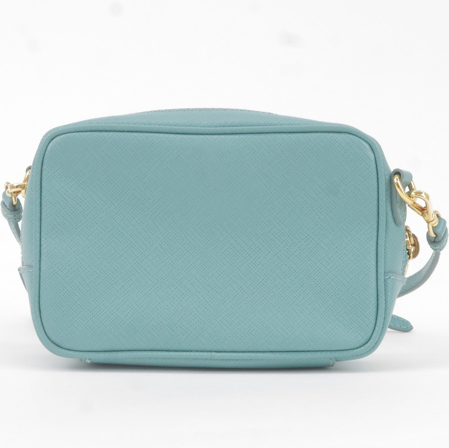 PRADA Vitello Daino Leather Shoulder Bag Purse Light Blue