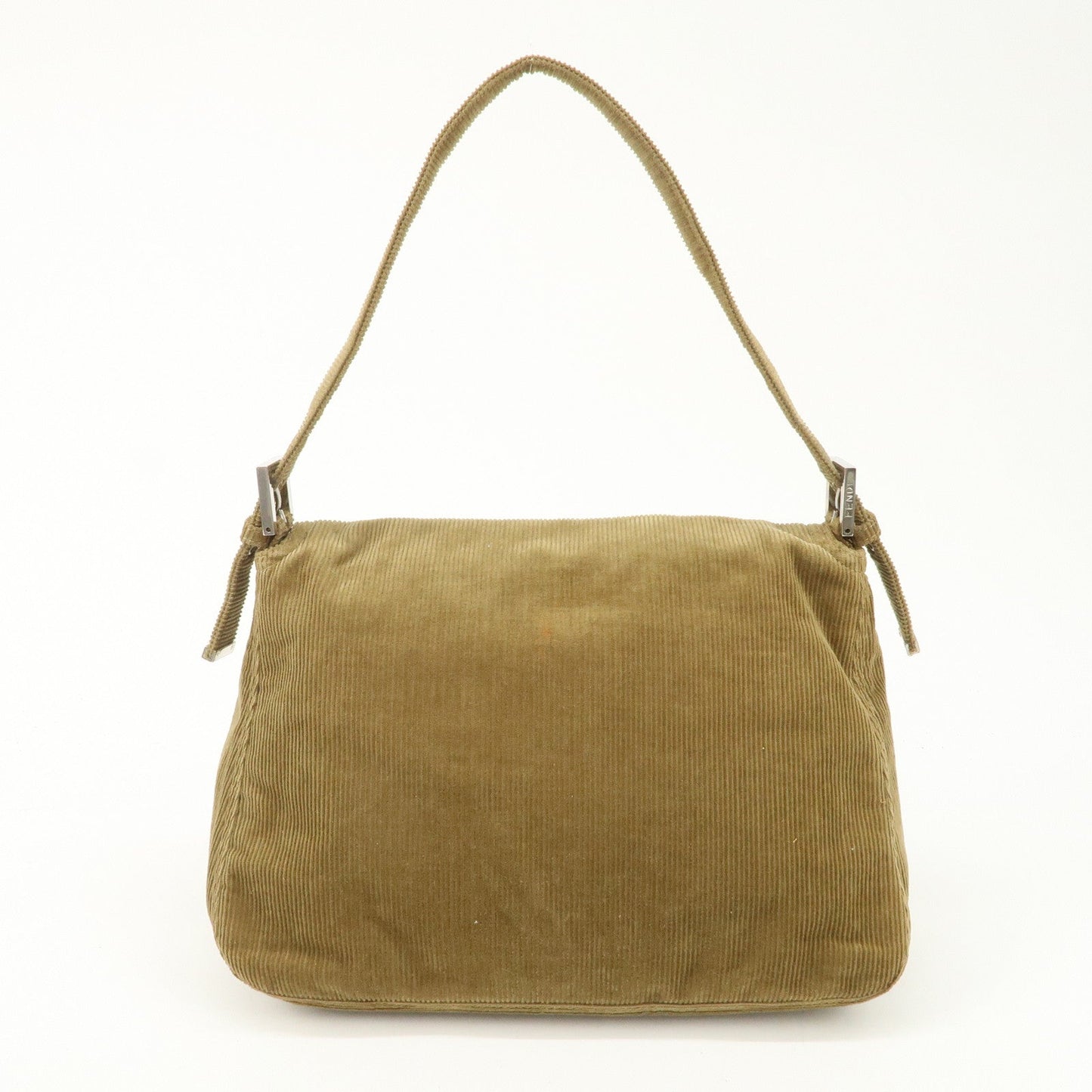 FENDI Mamma Baguette Corduroy Shoulder Bag Khaki 26325