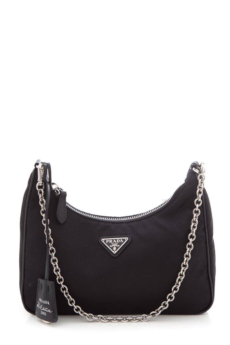 Prada Re-Edition Tessuto Black Hobo Handbag
