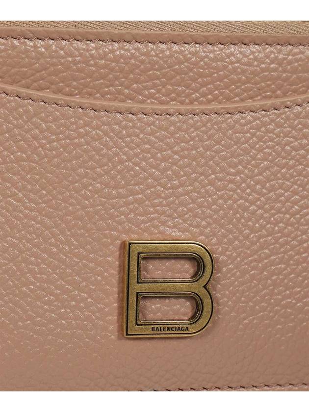 Luxury Balenciaga Trending 2026 Hourglass Gold B Logo Zipper Long Card Wallet Beige
