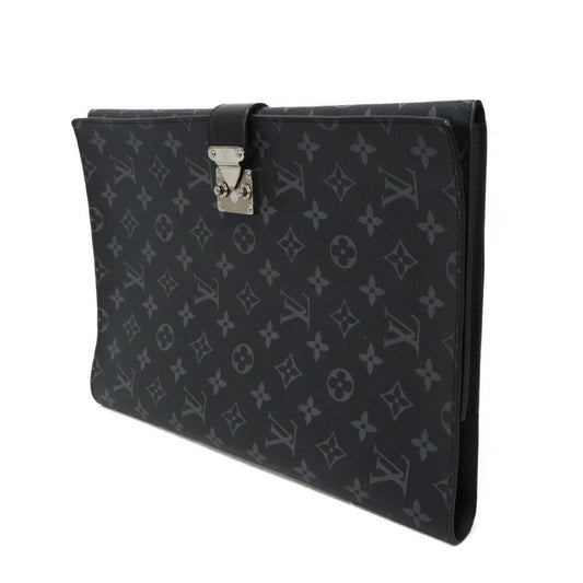LOUIS VUITTON business bag GI0273 Monogram Eclipse canvas x grain leather Noir Monogram Eclipse Porto Document Frank GM