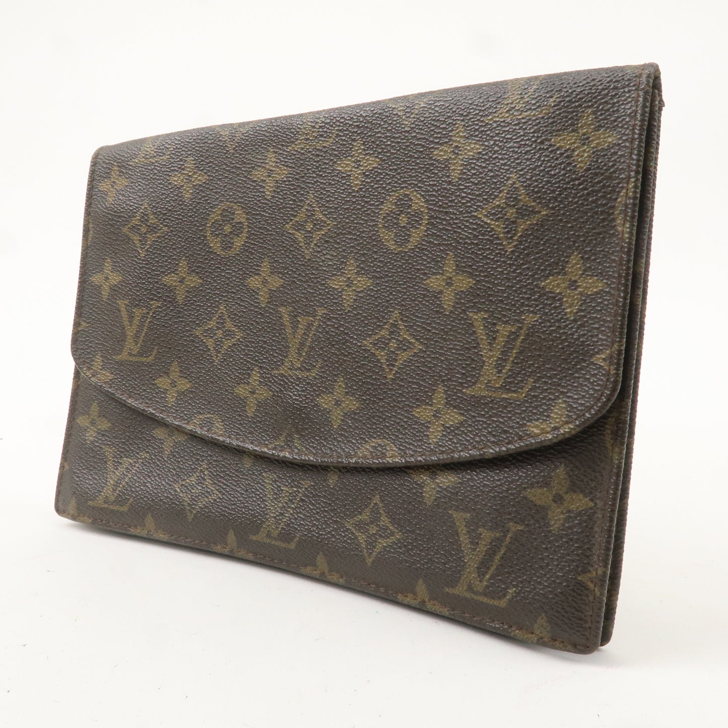 Louis Vuitton Monogram Pochette Lava Clutch Bag Brown M51940