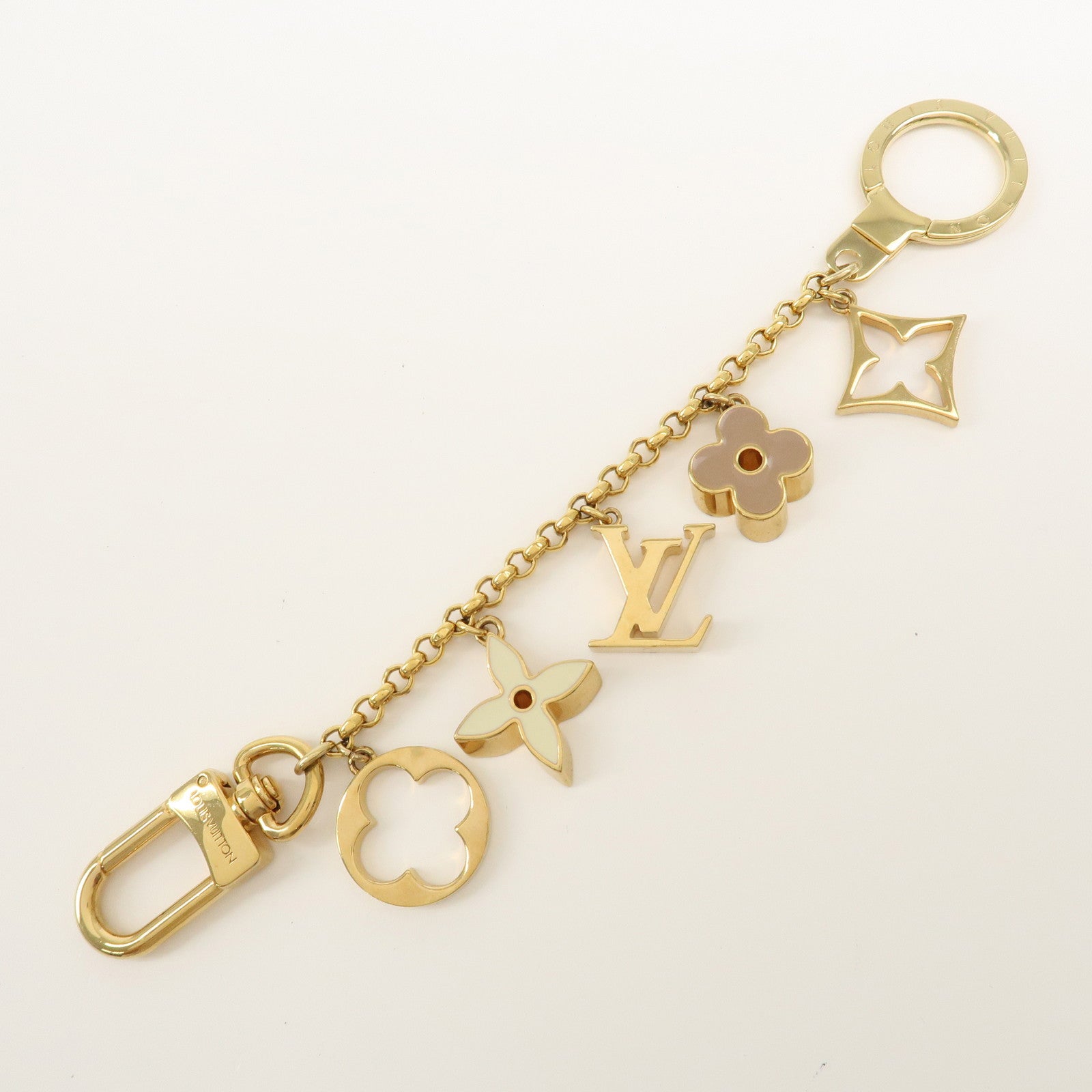 Louis Vuitton Chain Fleur de Monogram LV Logo Bag Charm