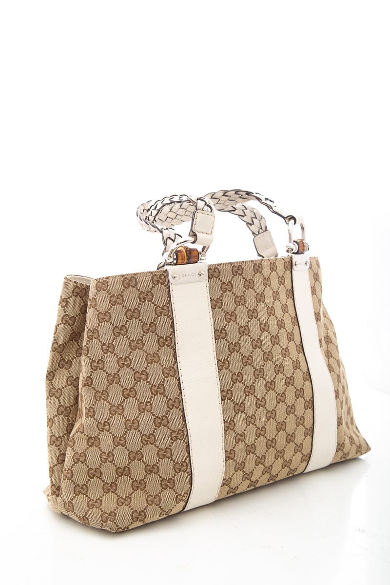 Gucci GG Supreme Brown Canvas Tote Style 3
