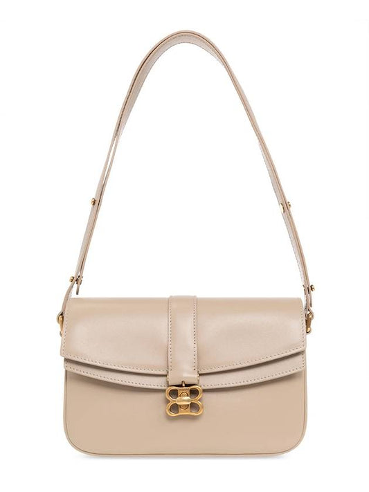 Luxury Balenciaga Trending 2026 WoMen's BB Buckle Flap Shoulder Bag Beige