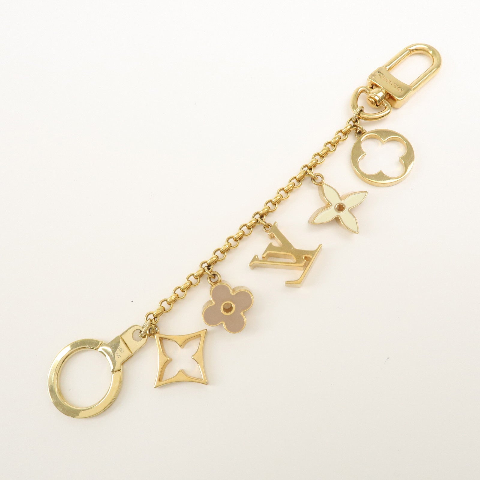 Louis Vuitton Chain Fleur de Monogram LV Logo Bag Charm