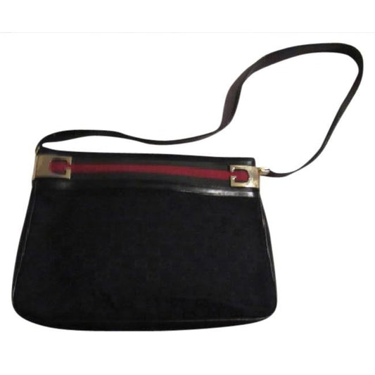 Gucci Leather Canvas Shoulder Bag