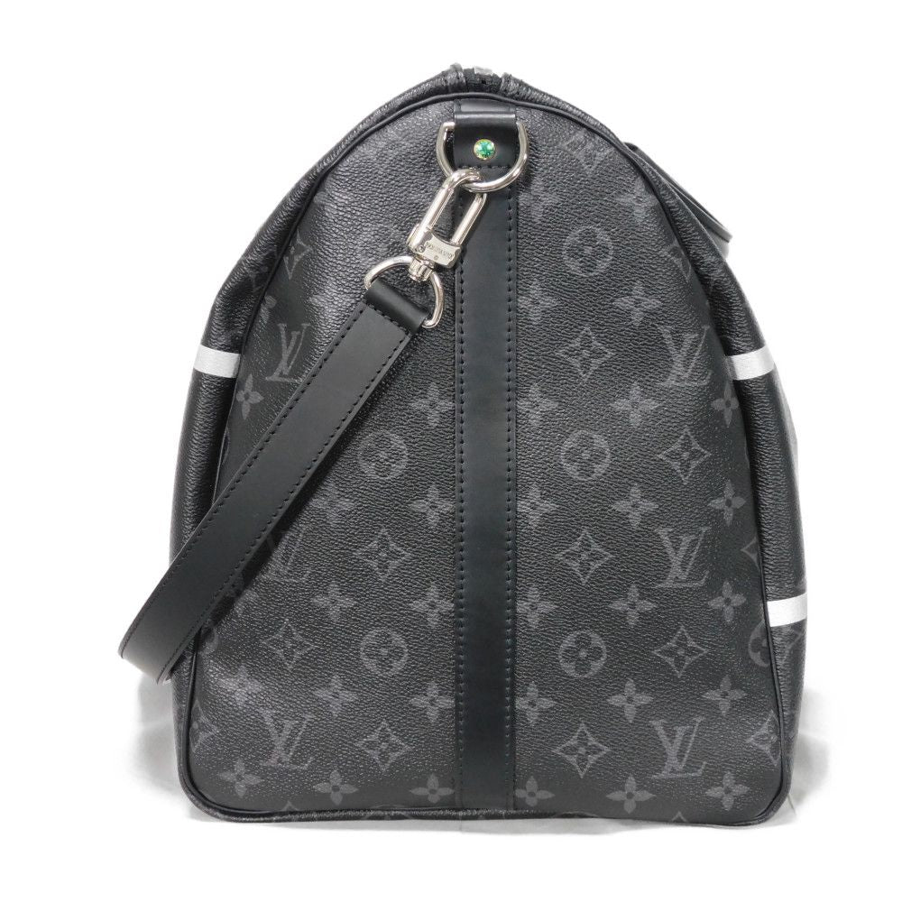 LOUIS VUITTON Boston Duffel bag Monogram Eclipse Canvas (Flash Print) Noir Fragment Circle Thunder Hiroshi Fujiwara Monogram Eclipse Keepall bandouliere 55 mens