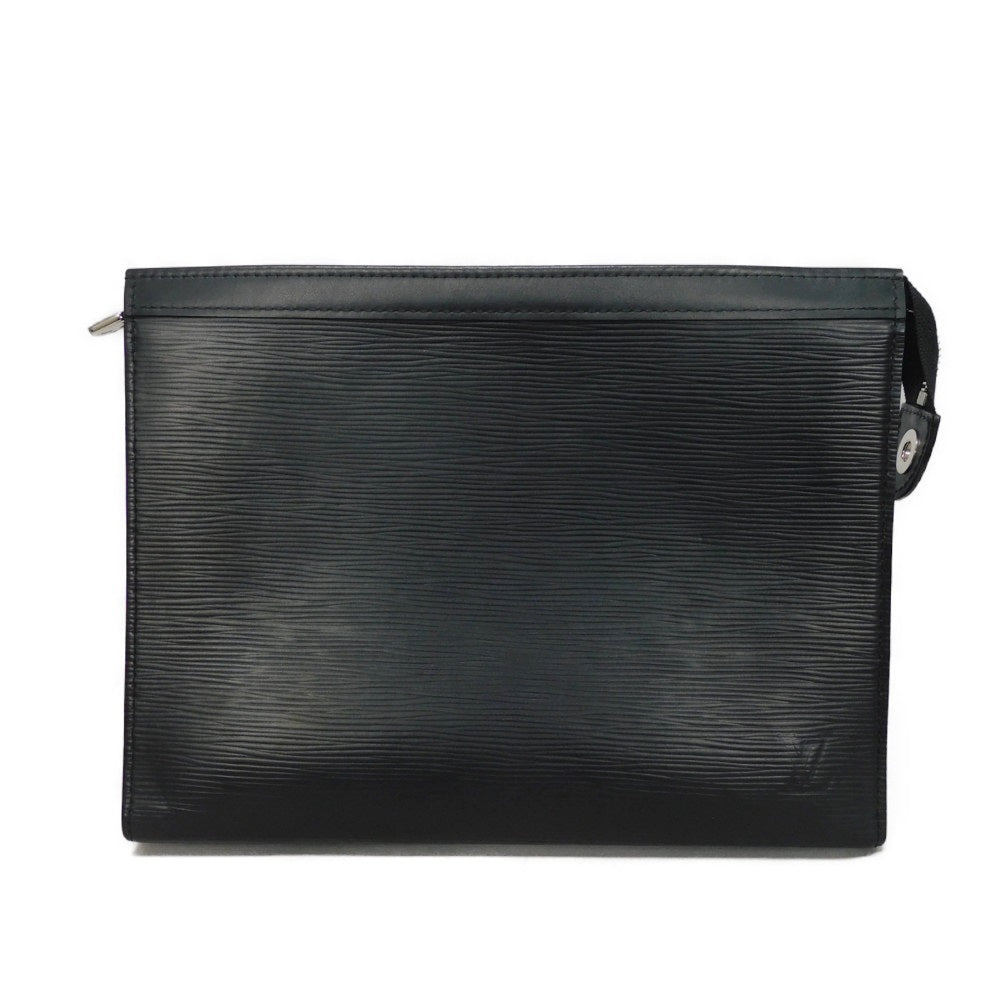 LOUIS VUITTON Clutch bag Epi leather x grain leather Noir LV logo black business bag RFID IC chip Epi Pochette Voyage MM mens