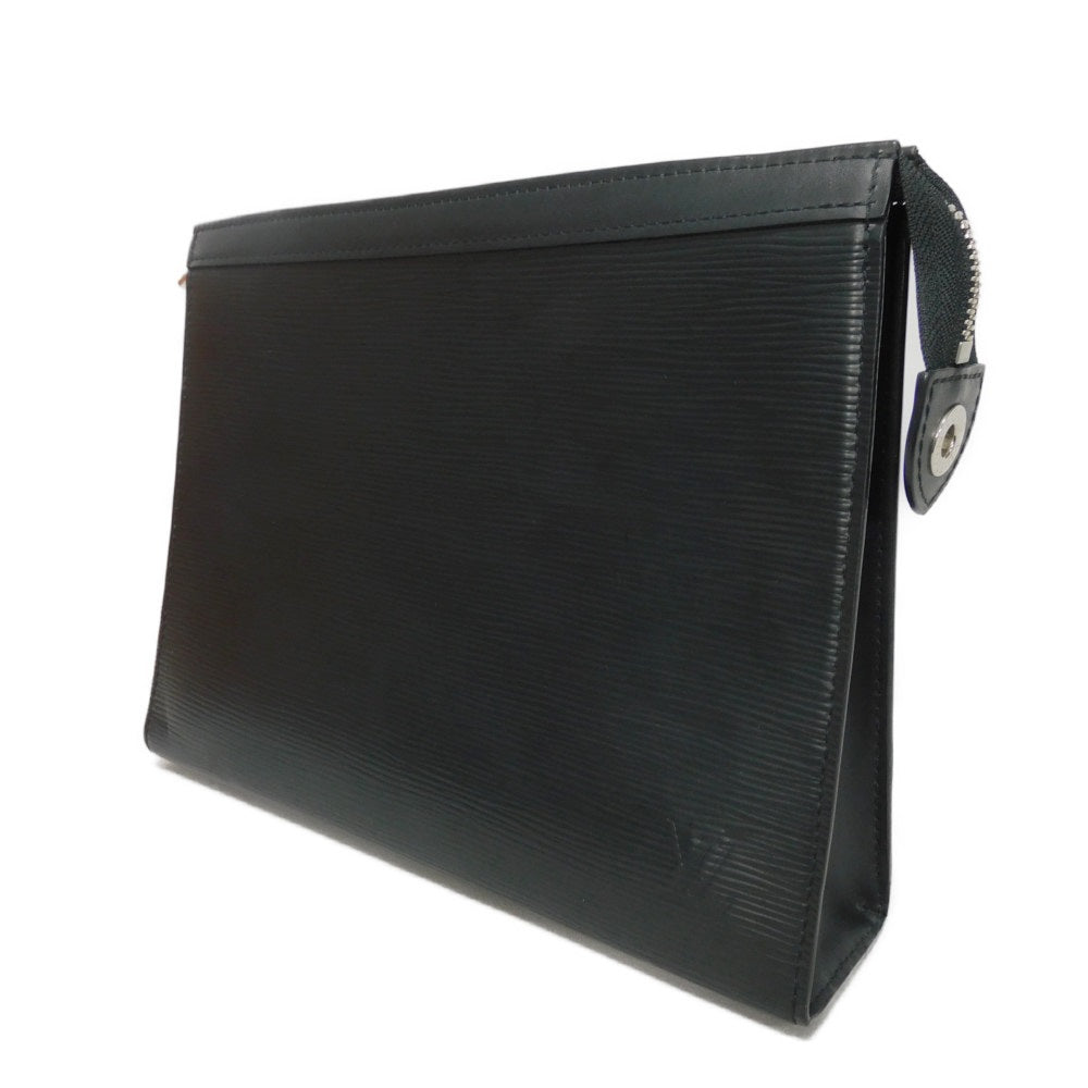 LOUIS VUITTON Clutch bag Epi leather x grain leather Noir LV logo black business bag RFID IC chip Epi Pochette Voyage MM mens