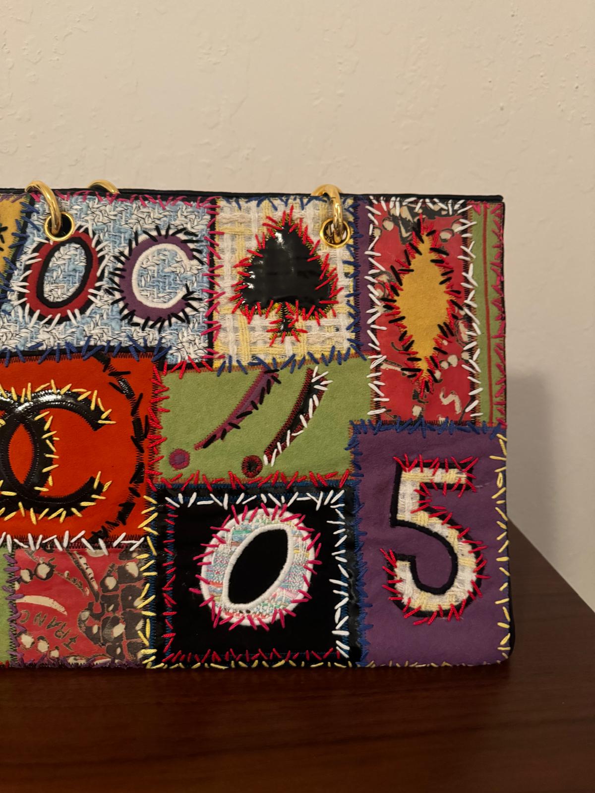 Chanel 1993 couture patchwork tote