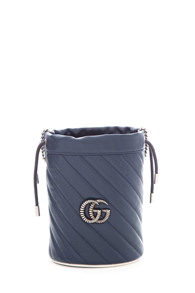Gucci GG Marmont Navy Bucket Bag
